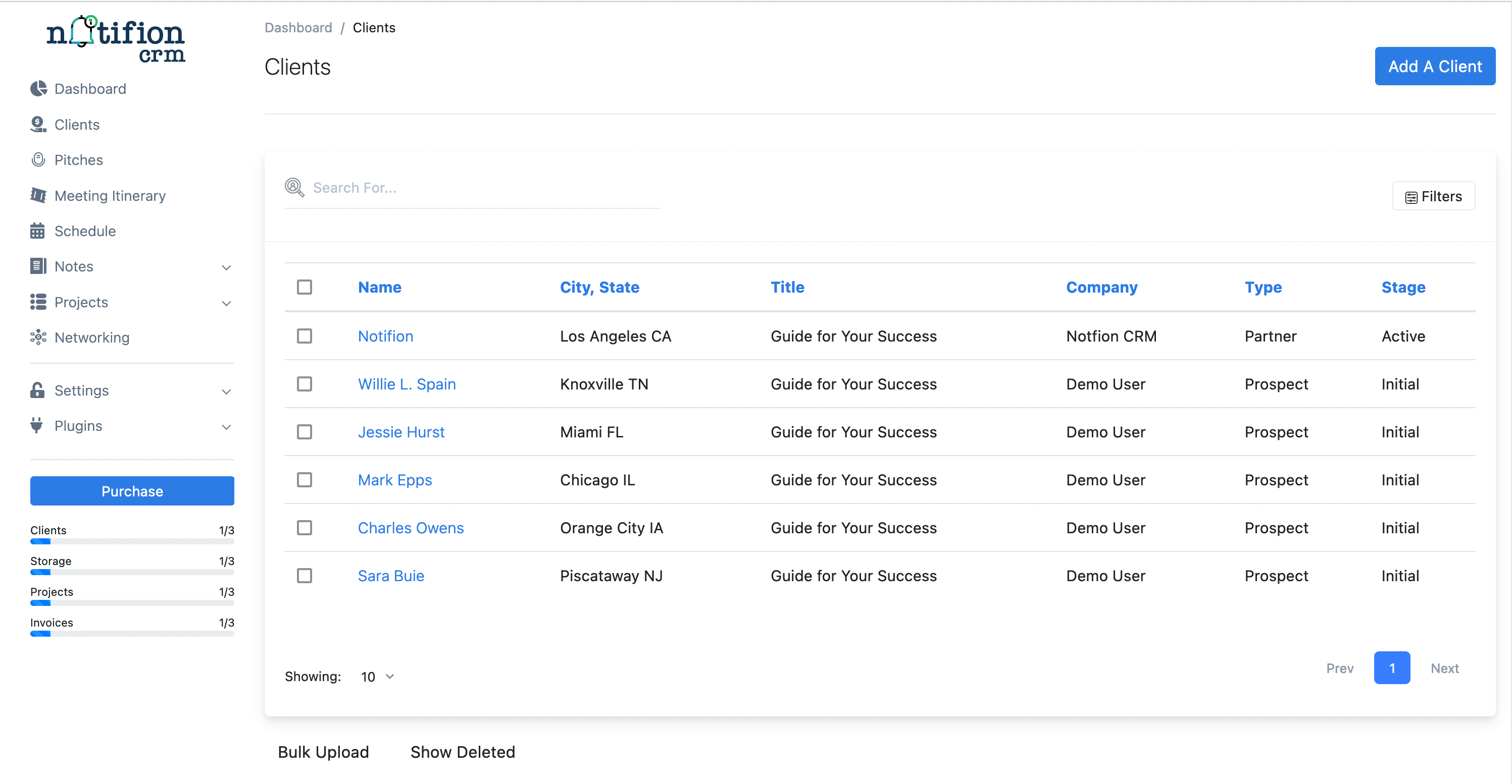 Client Management Notifion Crm