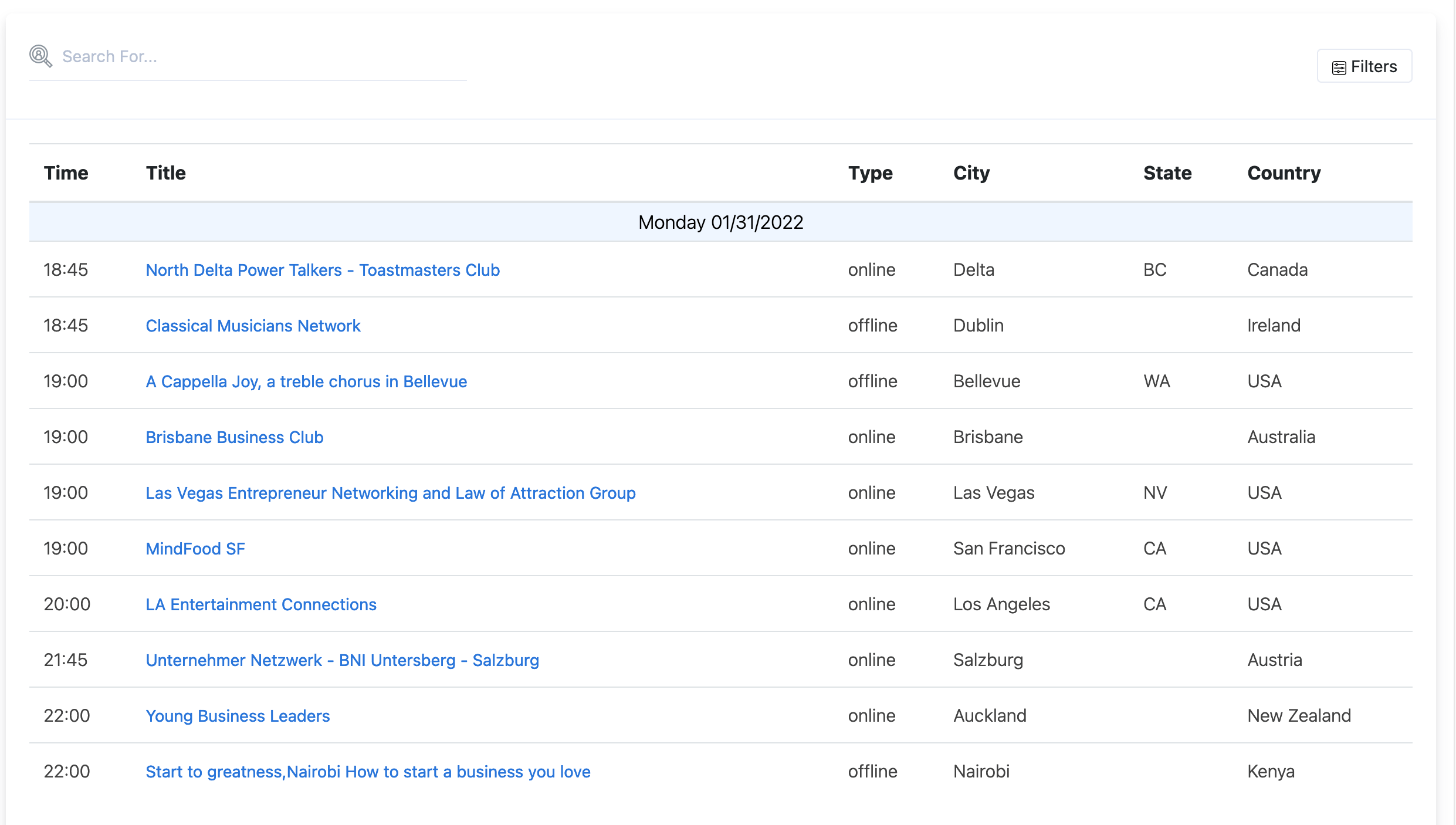 Find and Schedule Business Networking